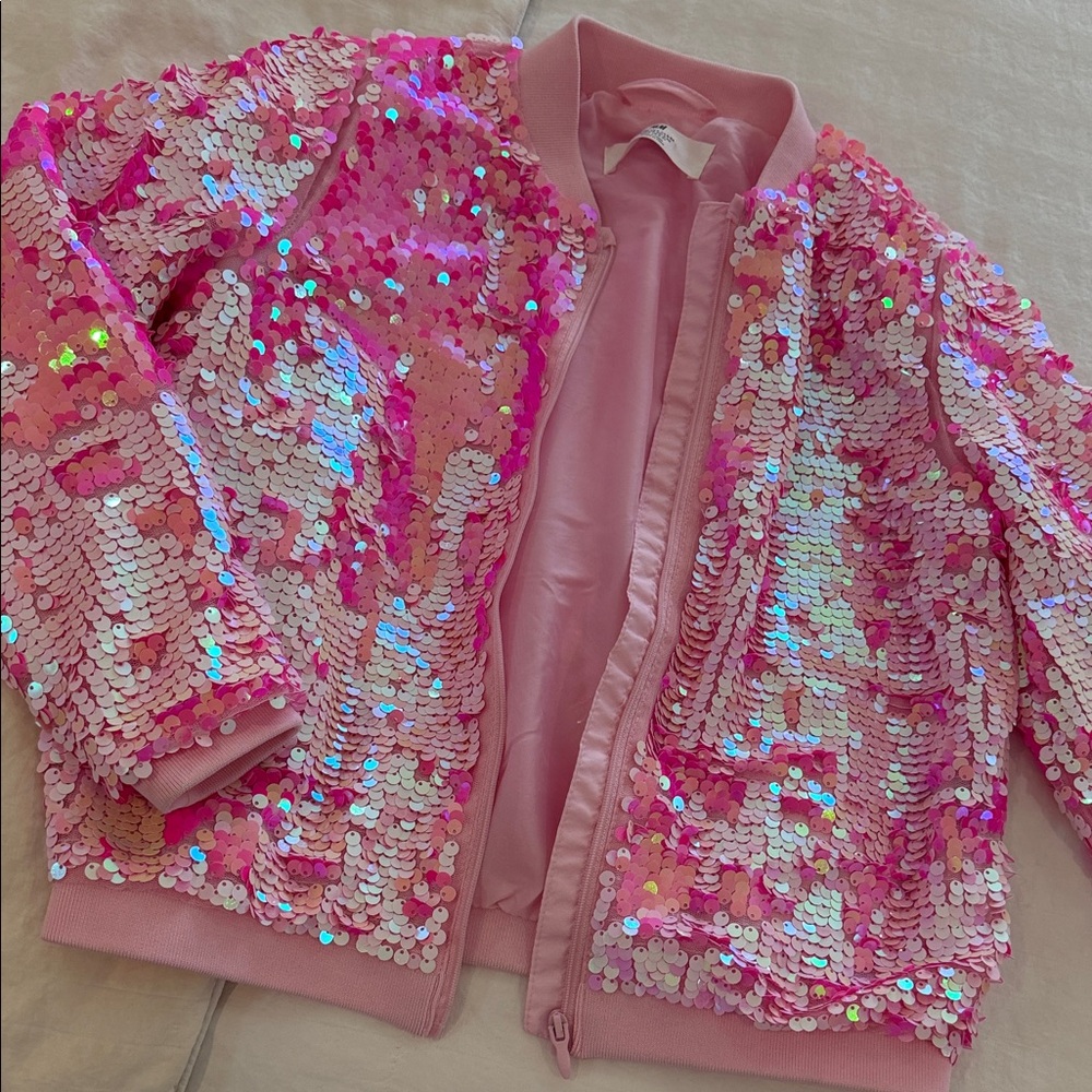 H&M Shimmering Pink Sequin Jacket